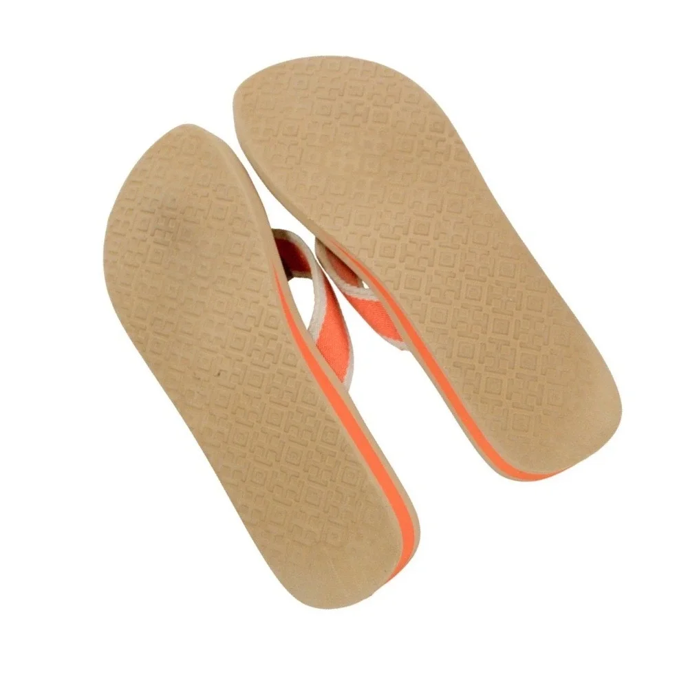 TORY BURCH 'Wilhelm' Sandal Orange & Tan Thong Style Flip Flop Size 10